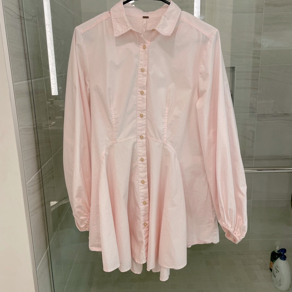 Free People pink shirt dress